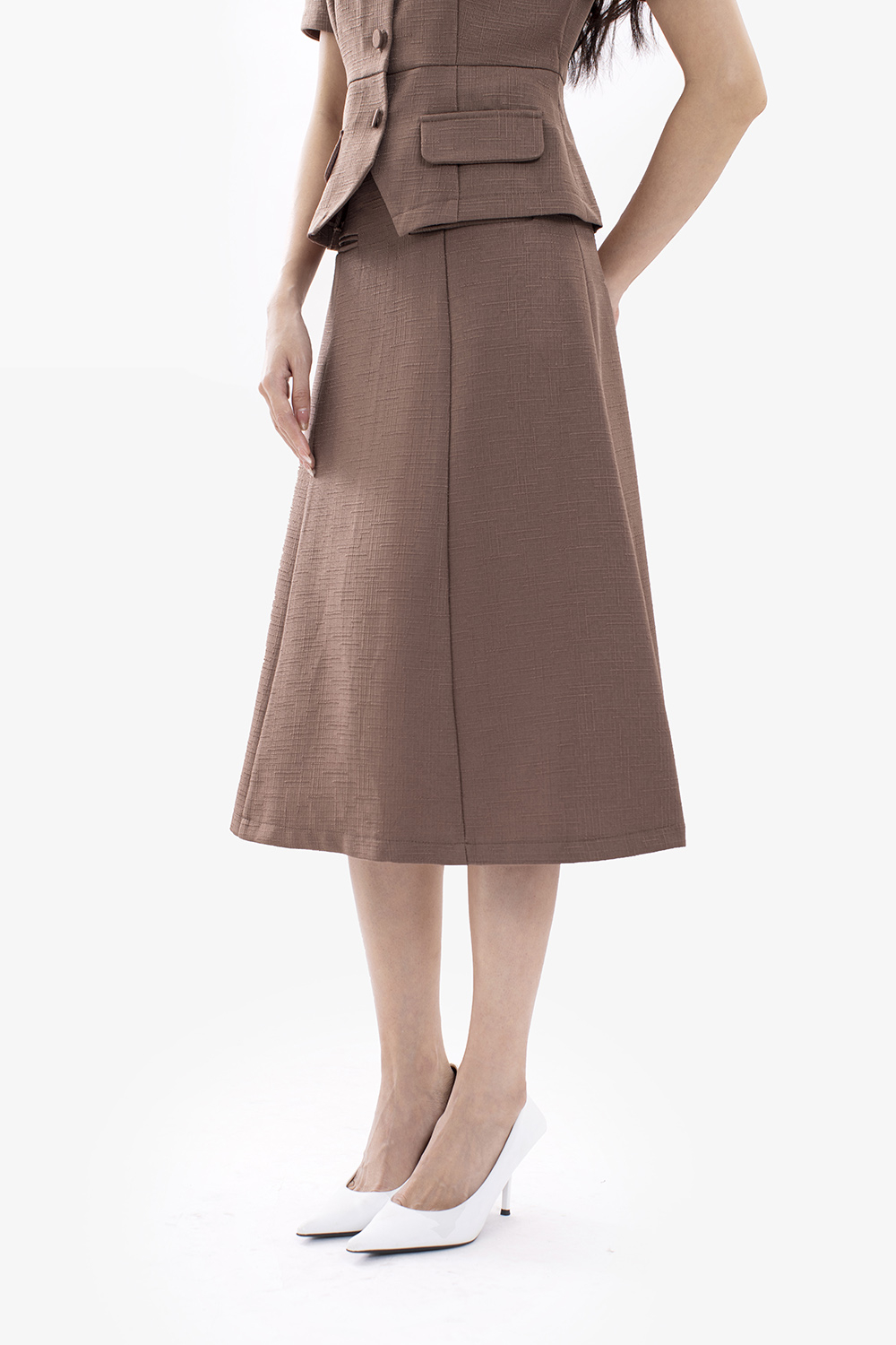 Chân váy chữ a công sở phối túi