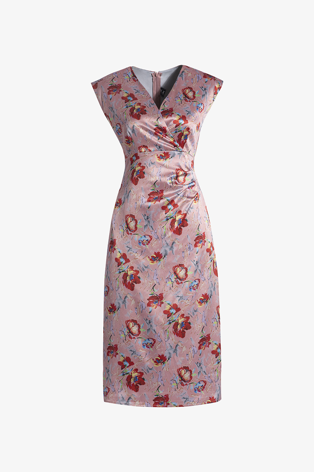 Đầm hoa dáng ôm nhẹ cổ chữ V sát nách