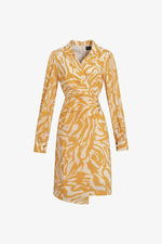 Đầm wrap dress họa tiết tay dài