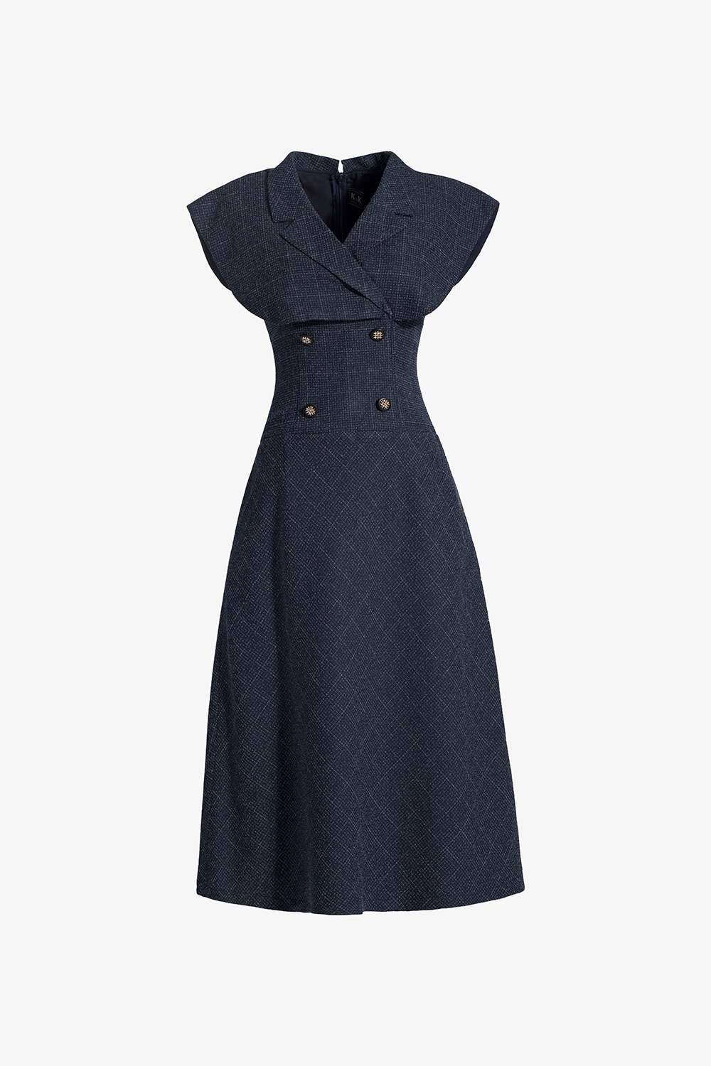 Đầm xòe công sở cổ đan tông