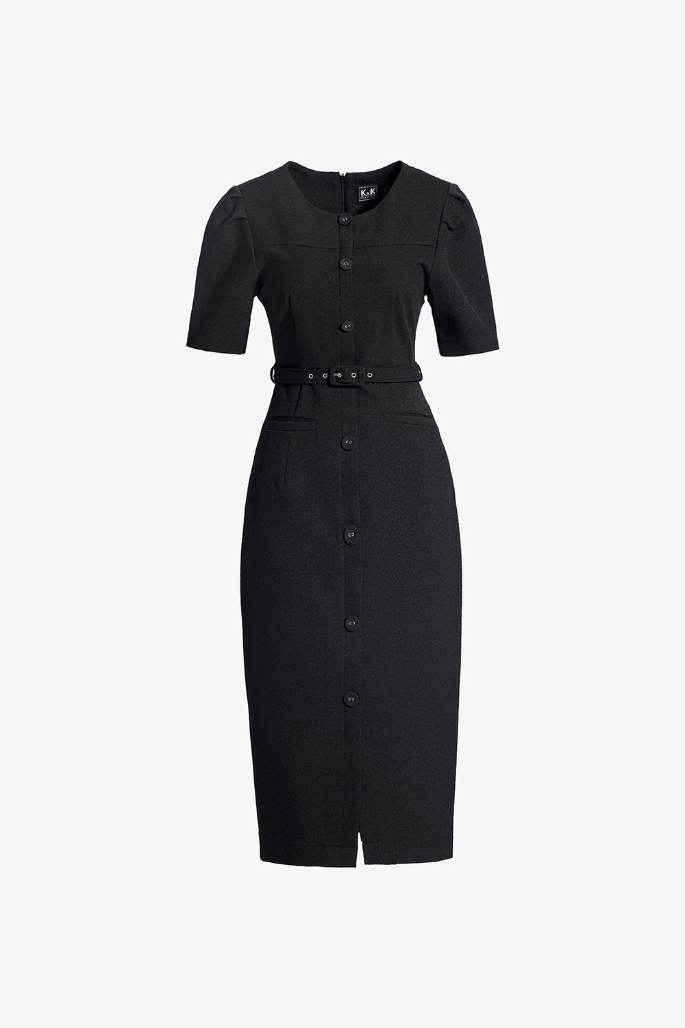 Đầm đen công sở ôm body phối thắt lưng