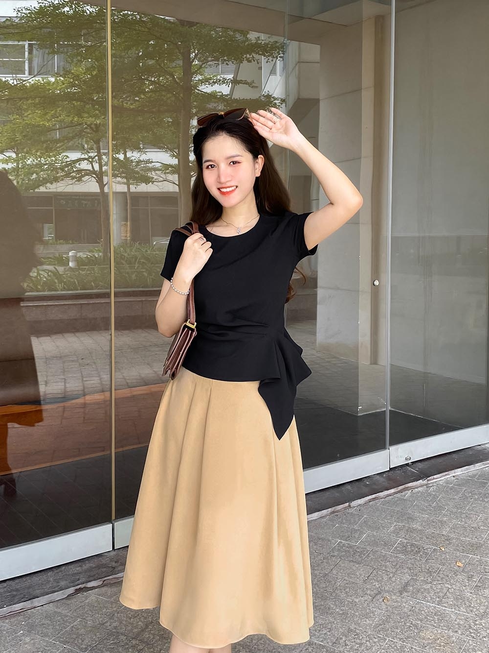 Nh... - Những Mẫu Chân Váy Đẹp 2023 Công Sở Chữ A Dài Hàn Quốc