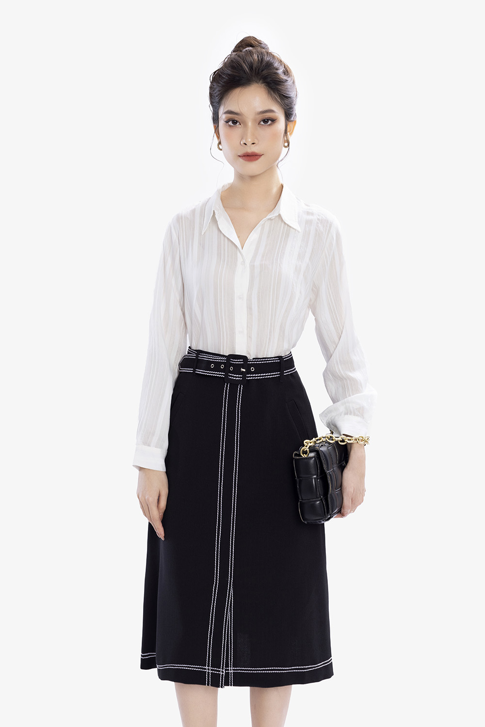 Áo sơ mi trắng công sở nữ tay dài