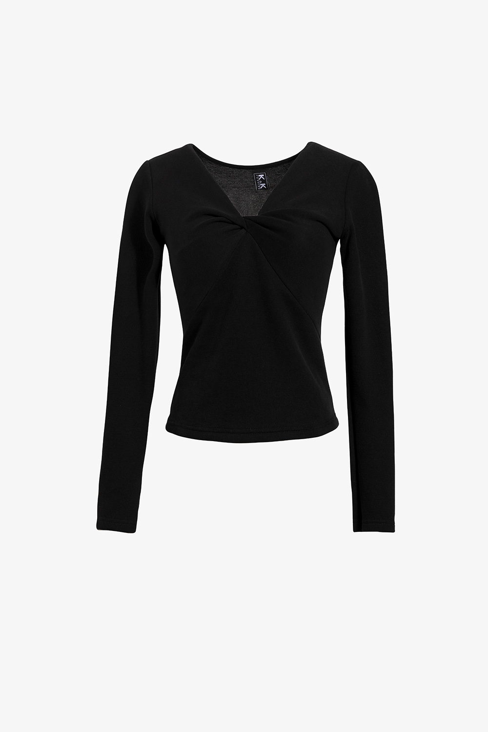 Áo thun nữ đen dáng ôm tay dài