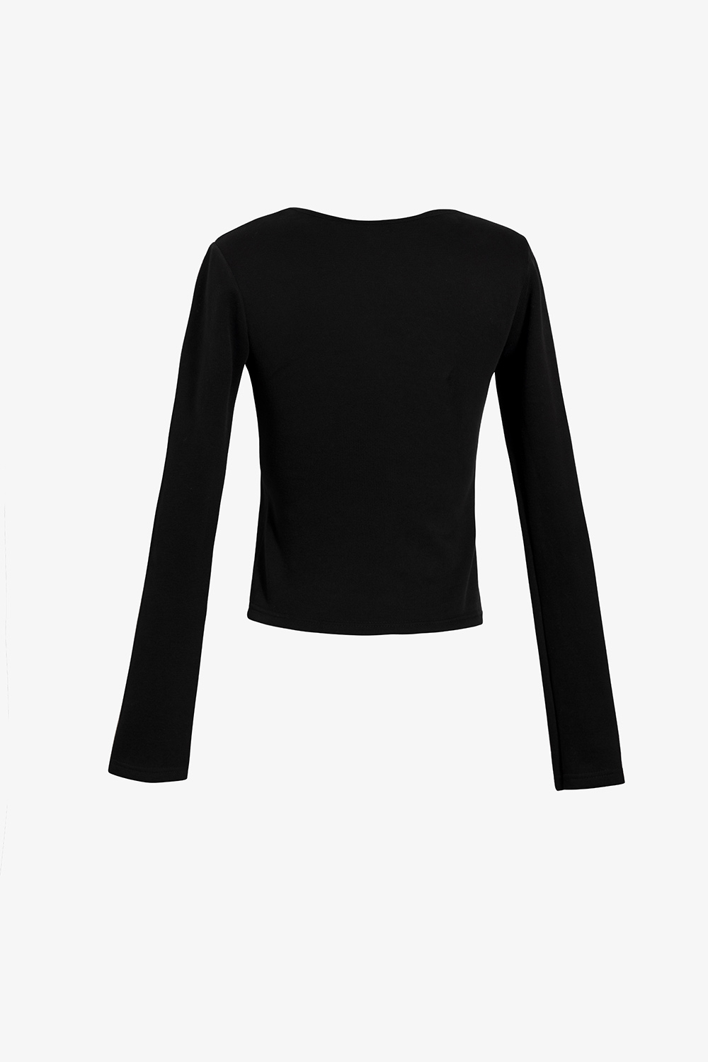 Áo thun nữ đen dáng ôm tay dài