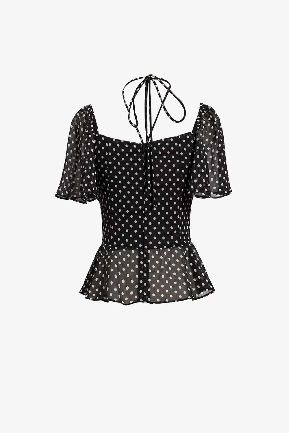 Áo kiểu nữ họa tiết chấm bi tay cánh tiên