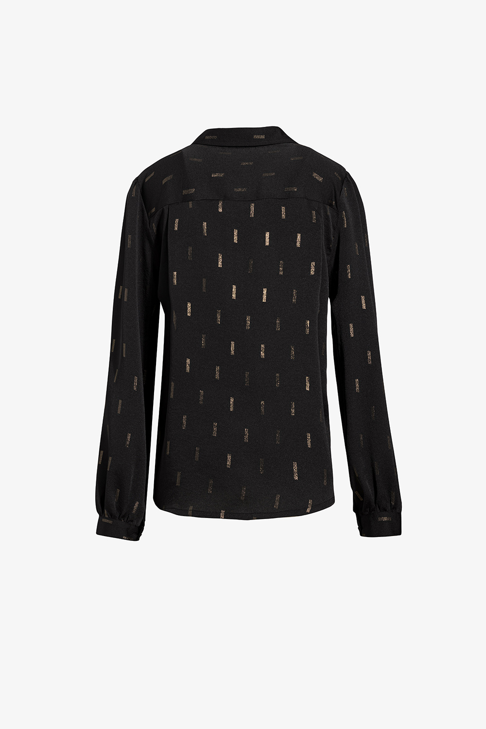 Áo sơ mi nữ màu đen họa tiết tay dài