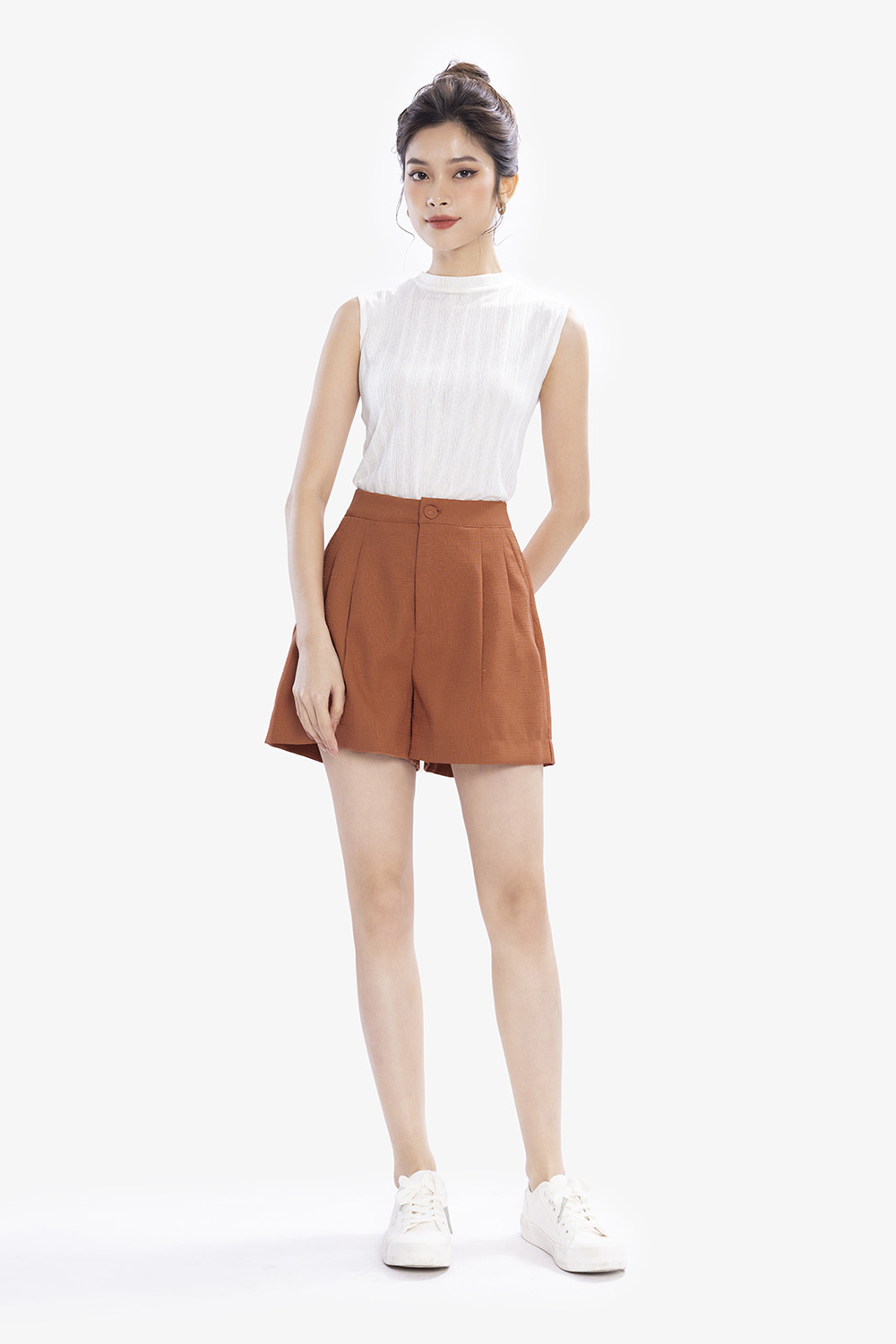 Quần short nữ lưng cao ống rộng QCS05-12
