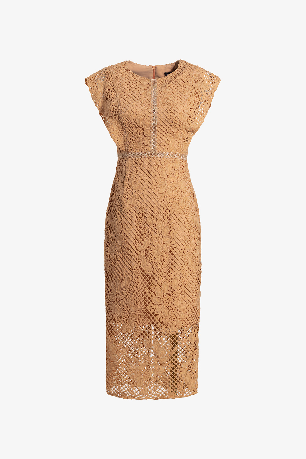 Đầm ren hoa dự tiệc dáng ôm màu cam