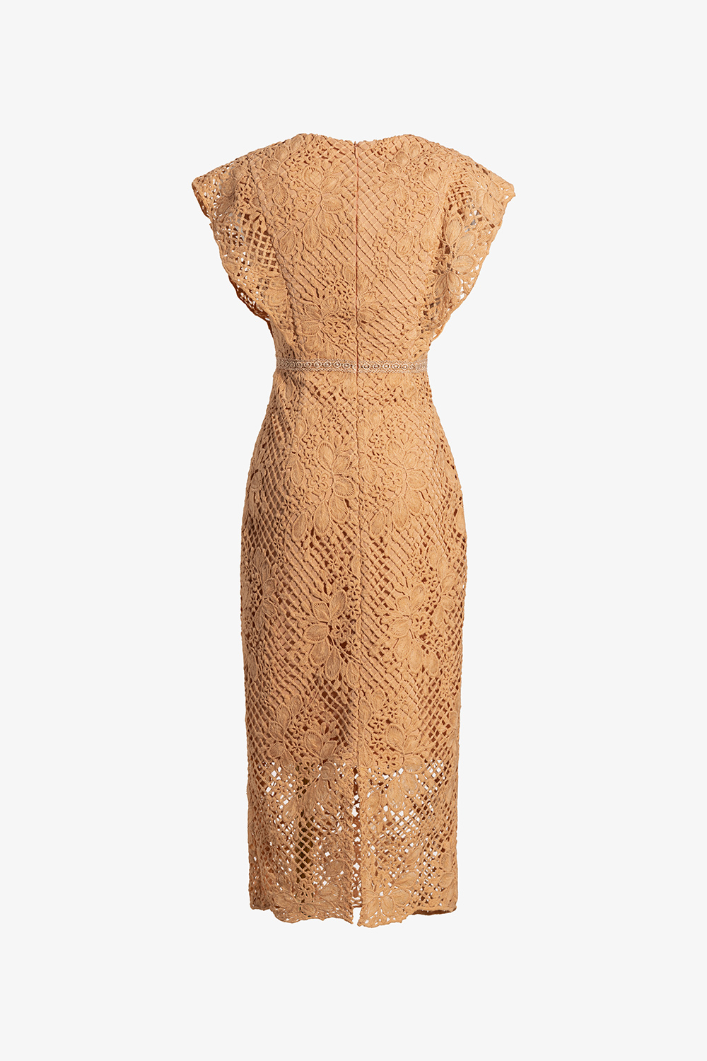 Đầm ren hoa dự tiệc dáng ôm màu cam