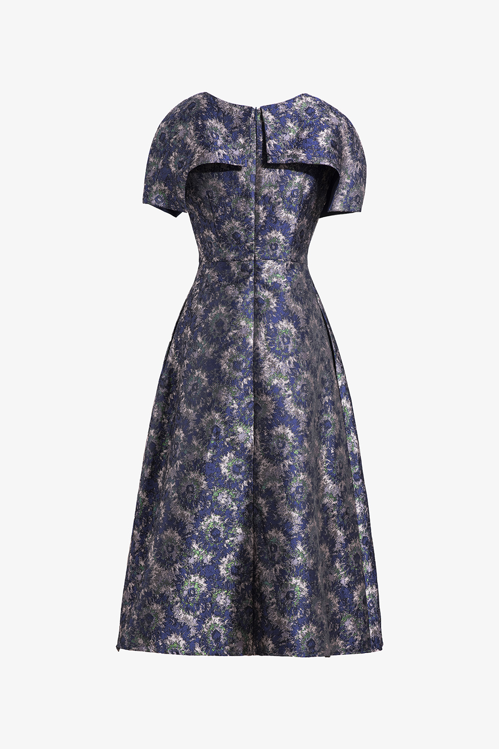 Đầm xòe tafta dự tiệc họa tiết cổ cách điệu