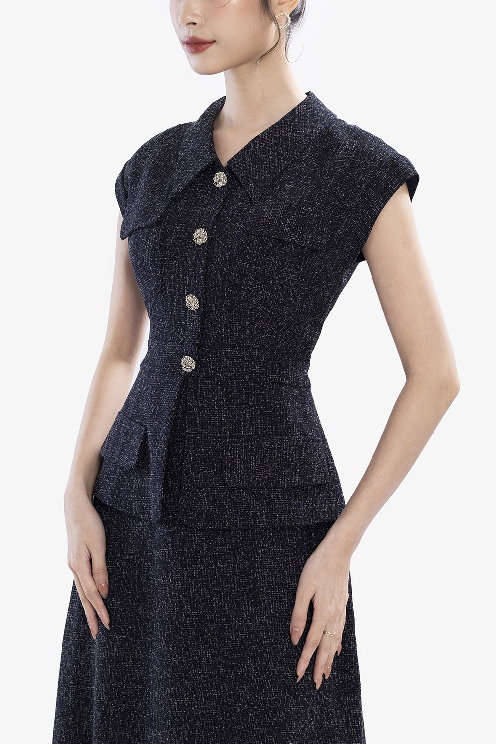 Đầm công sở thiết kế peplum dáng chữ a