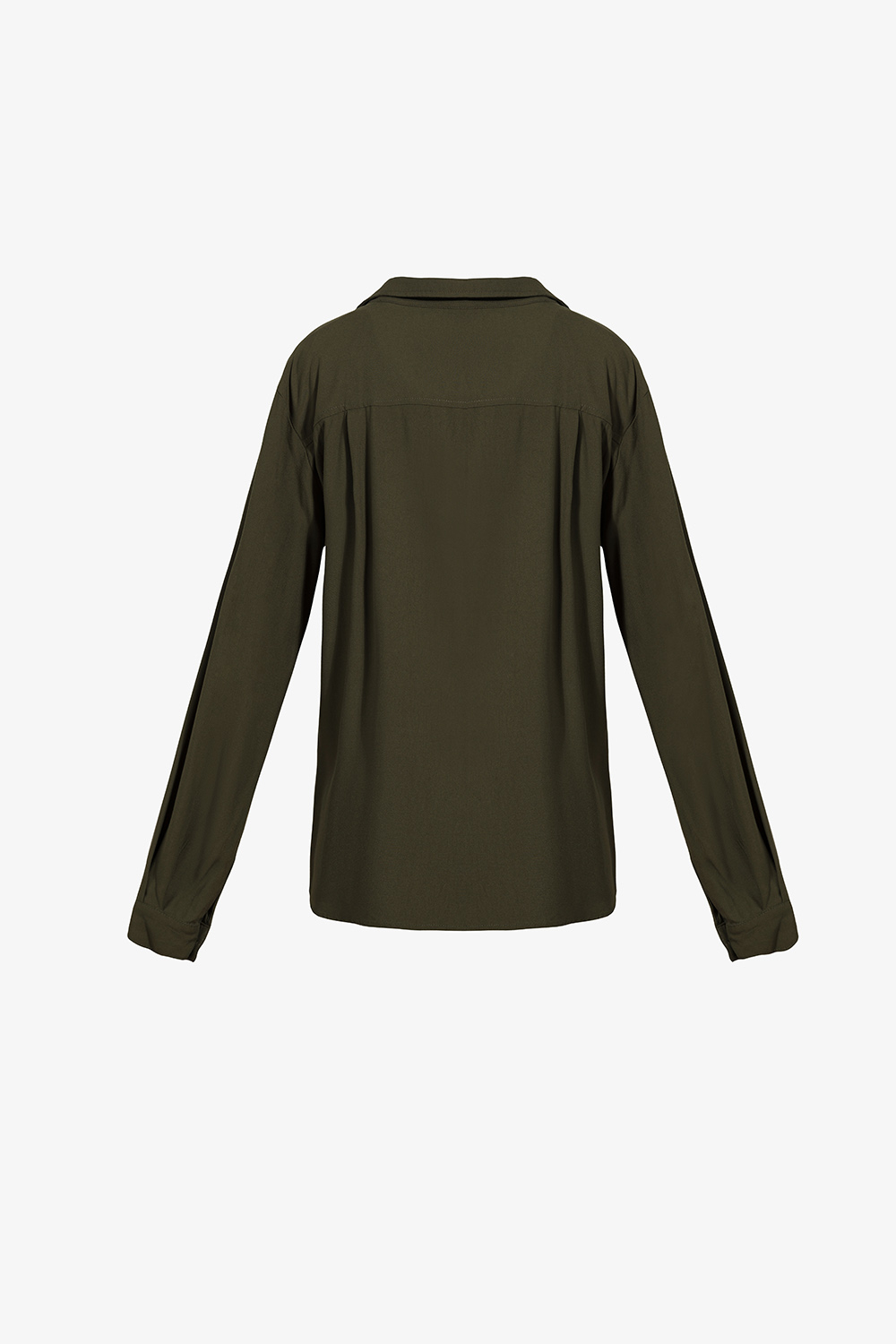 Áo sơ mi công sở nữ tay dài màu xanh