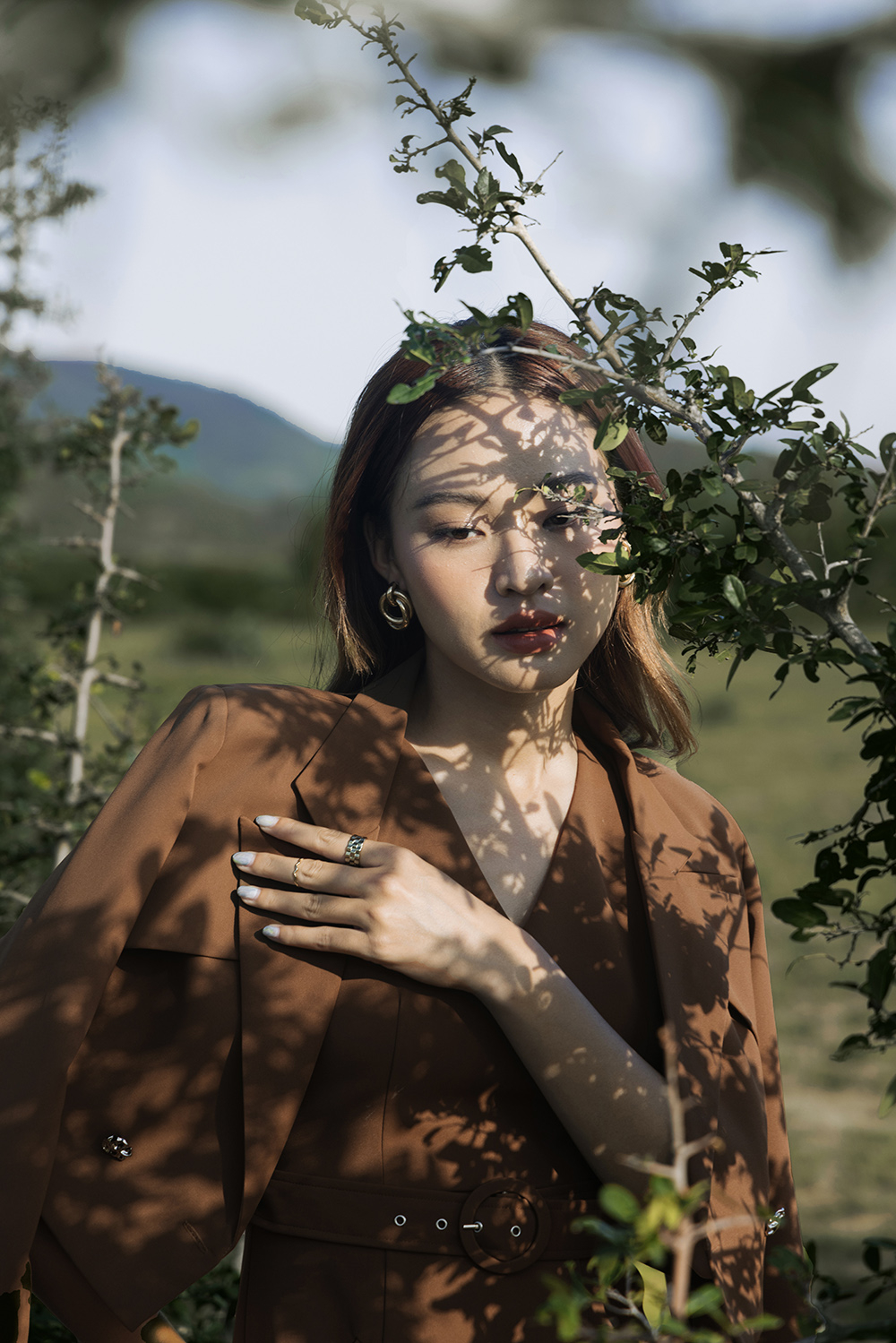 Áo khoác blazer nữ dáng lửng tay dài