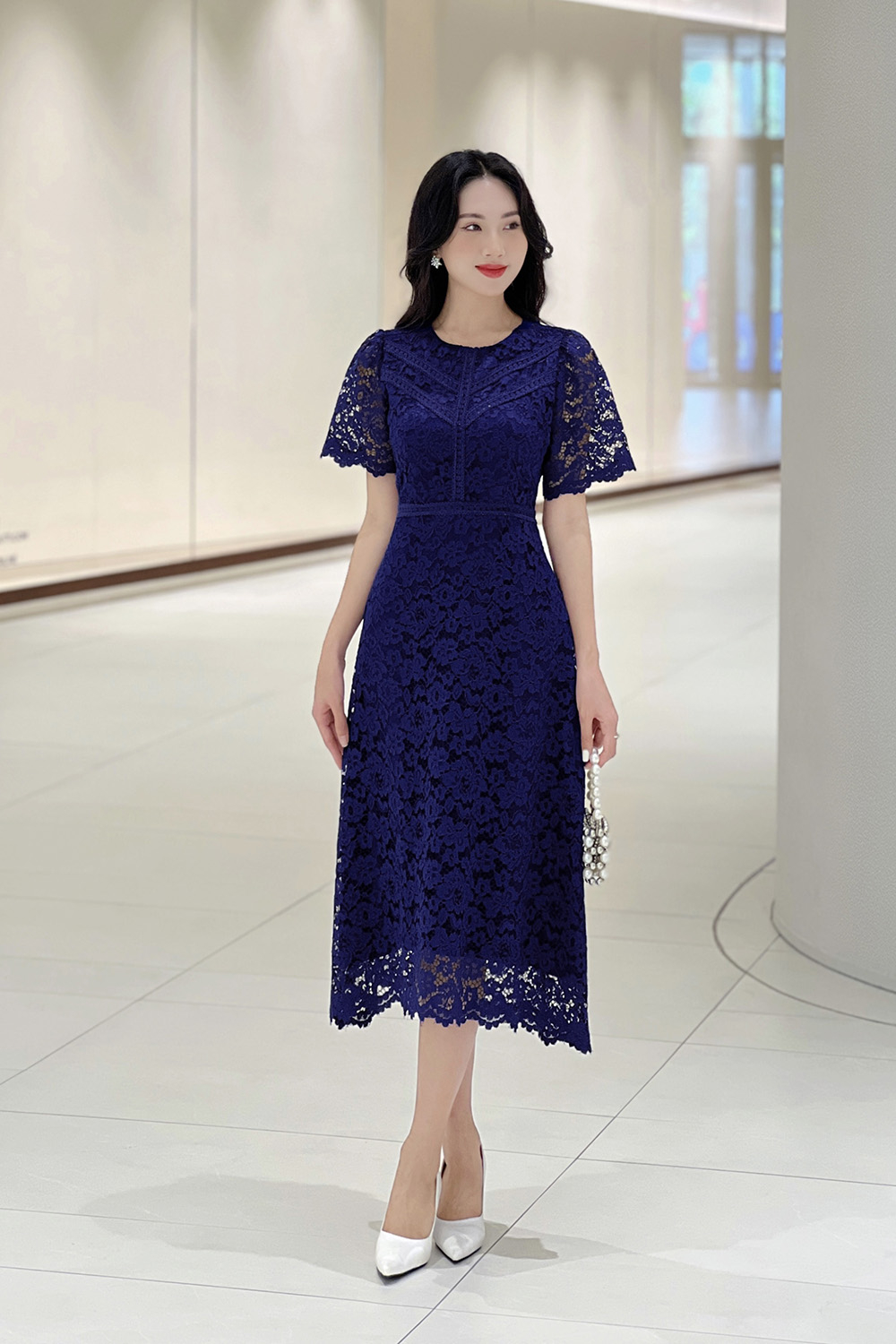 Đầm Trung Niên Cao Cấp THIỀU HOA thiết kế trẻ trung sang trọng chất liệu  vải thoáng mát mềm mại DN0P1245 - Váy Fashion