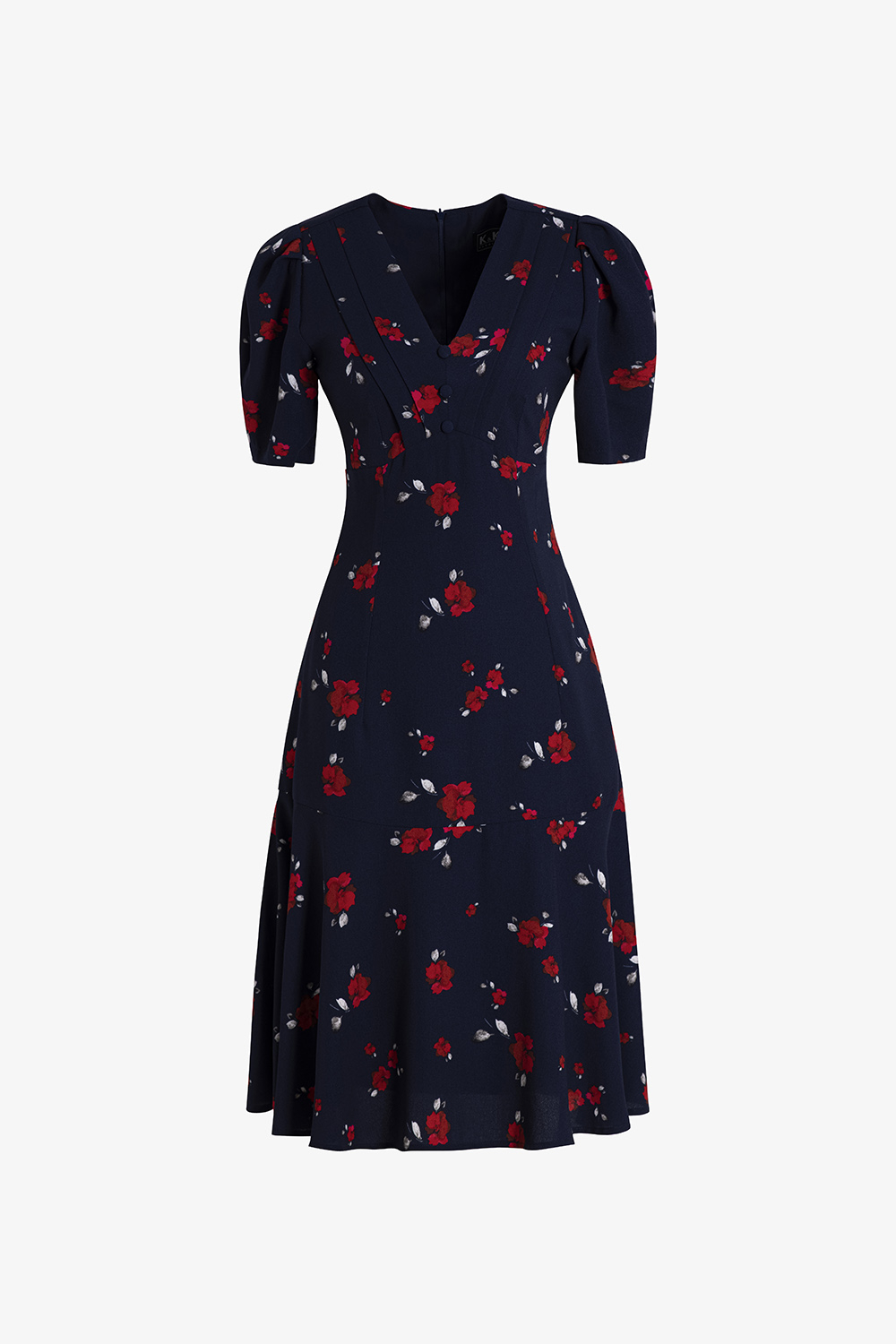 Đầm xòe đuôi cá họa tiết hoa