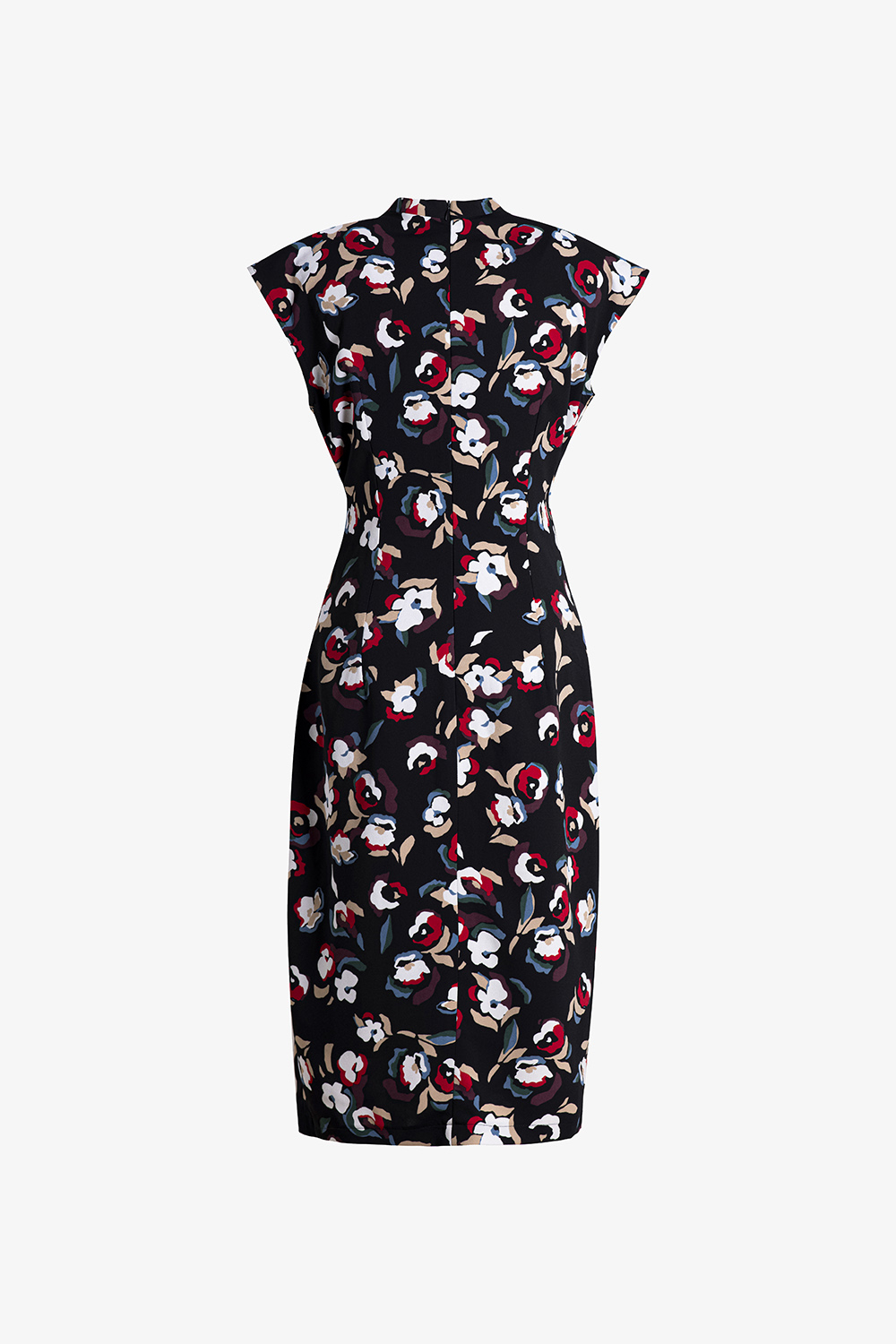 Đầm ôm công sở nền đen hoạ tiết hoa