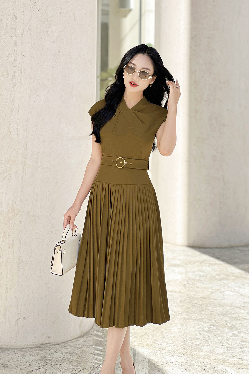 Mua Đầm suông váy suông nữ dài tay cổ tim chất đẹp có hình thật - Đỏ,Free  size tại SoLa Shop | Tiki