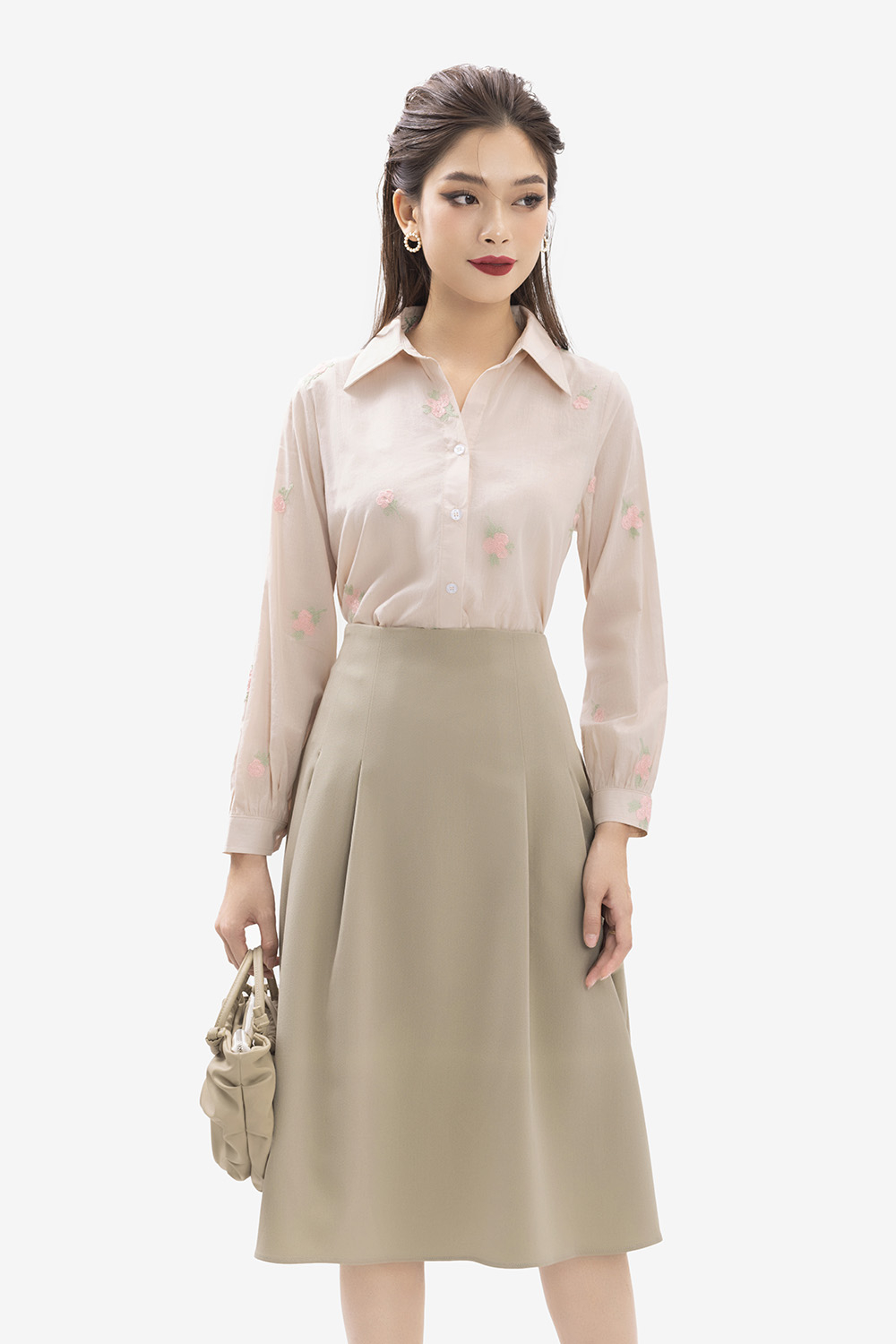 Áo sơ mi nữ công sở thêu hoa nhí ASM15-35