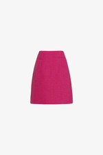 Chân váy tweed hồng dáng ngắn chữ A