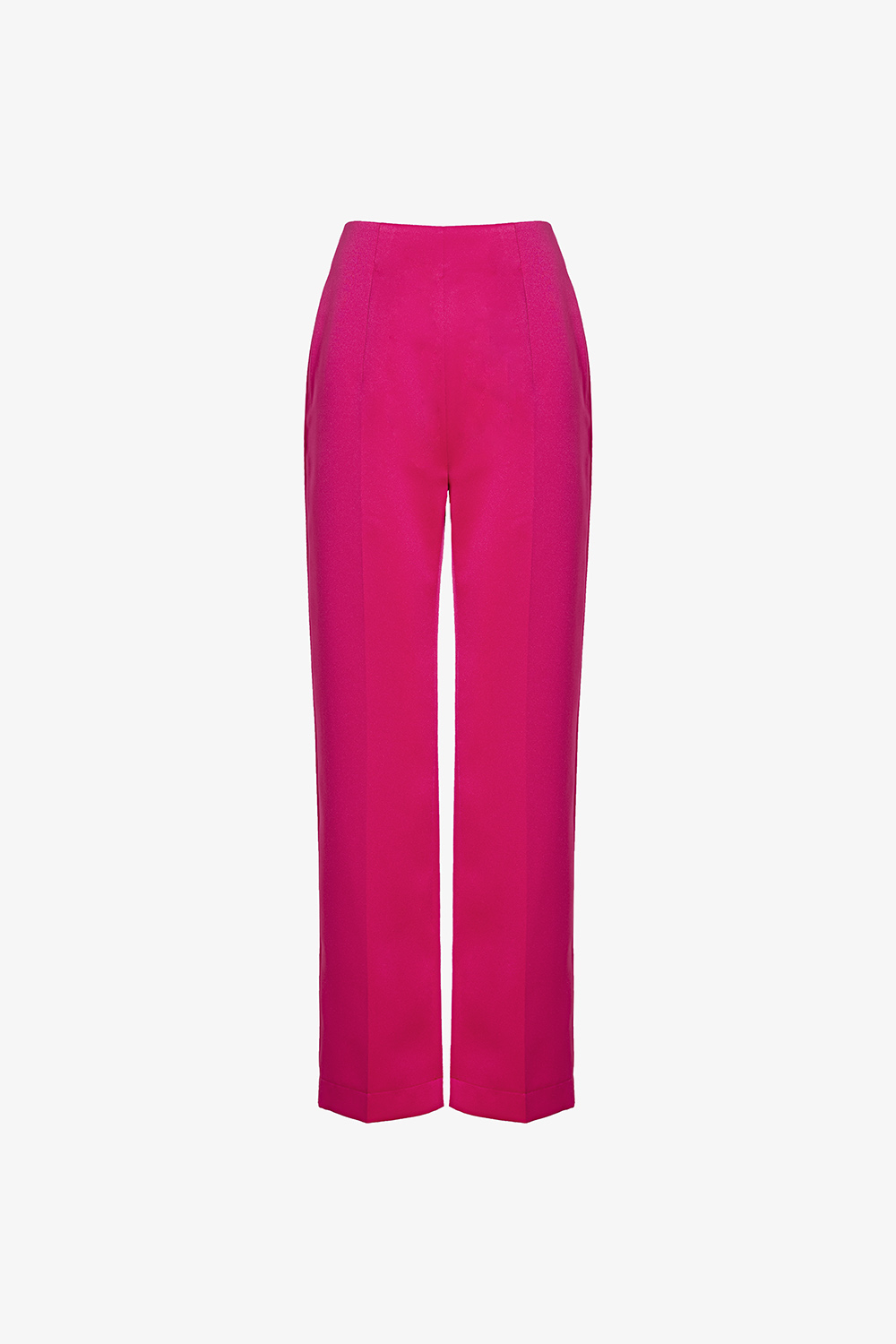 Quần ống suông màu hồng lưng cao