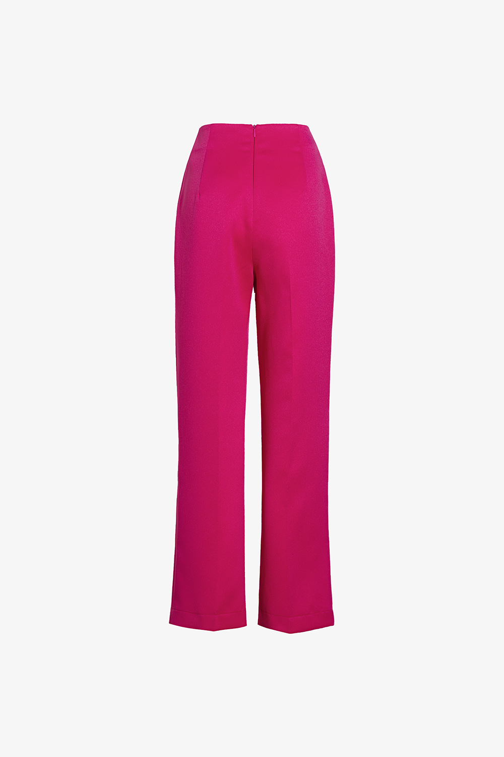 Quần ống suông màu hồng lưng cao