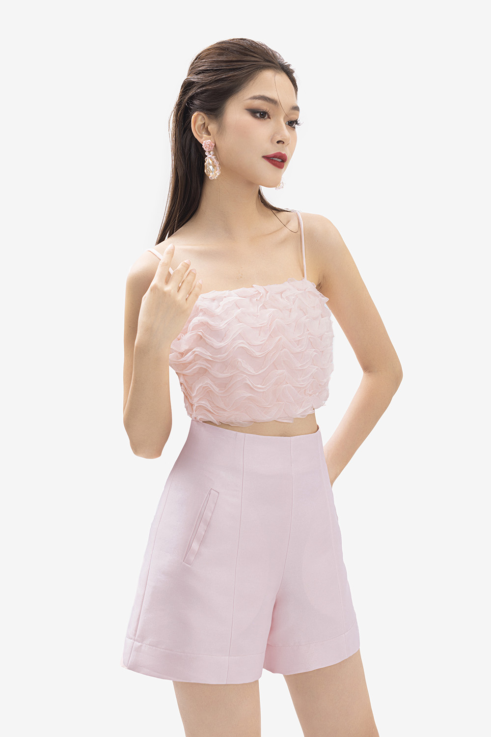 Quần short nữ tafta fine màu hồng