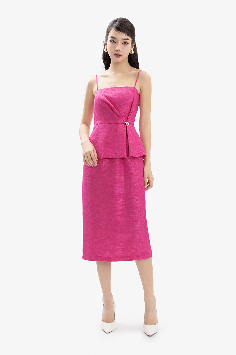 Đầm dự tiệc peplum hai dây
