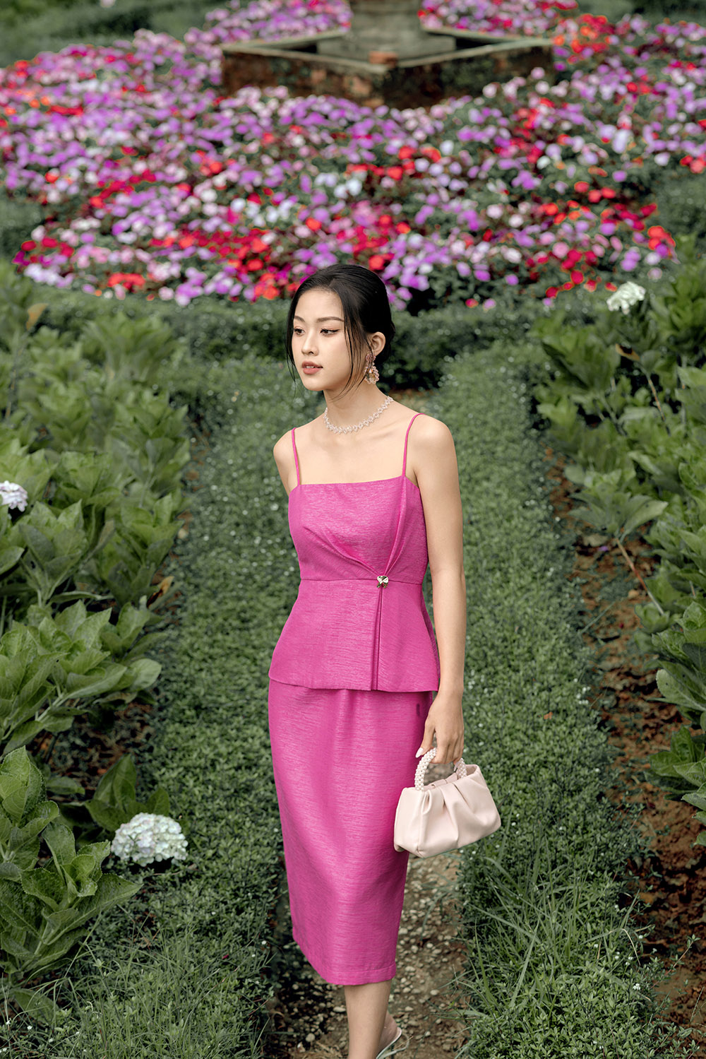 Đầm dự tiệc cao cấp dáng peplum hai dây HL26-07