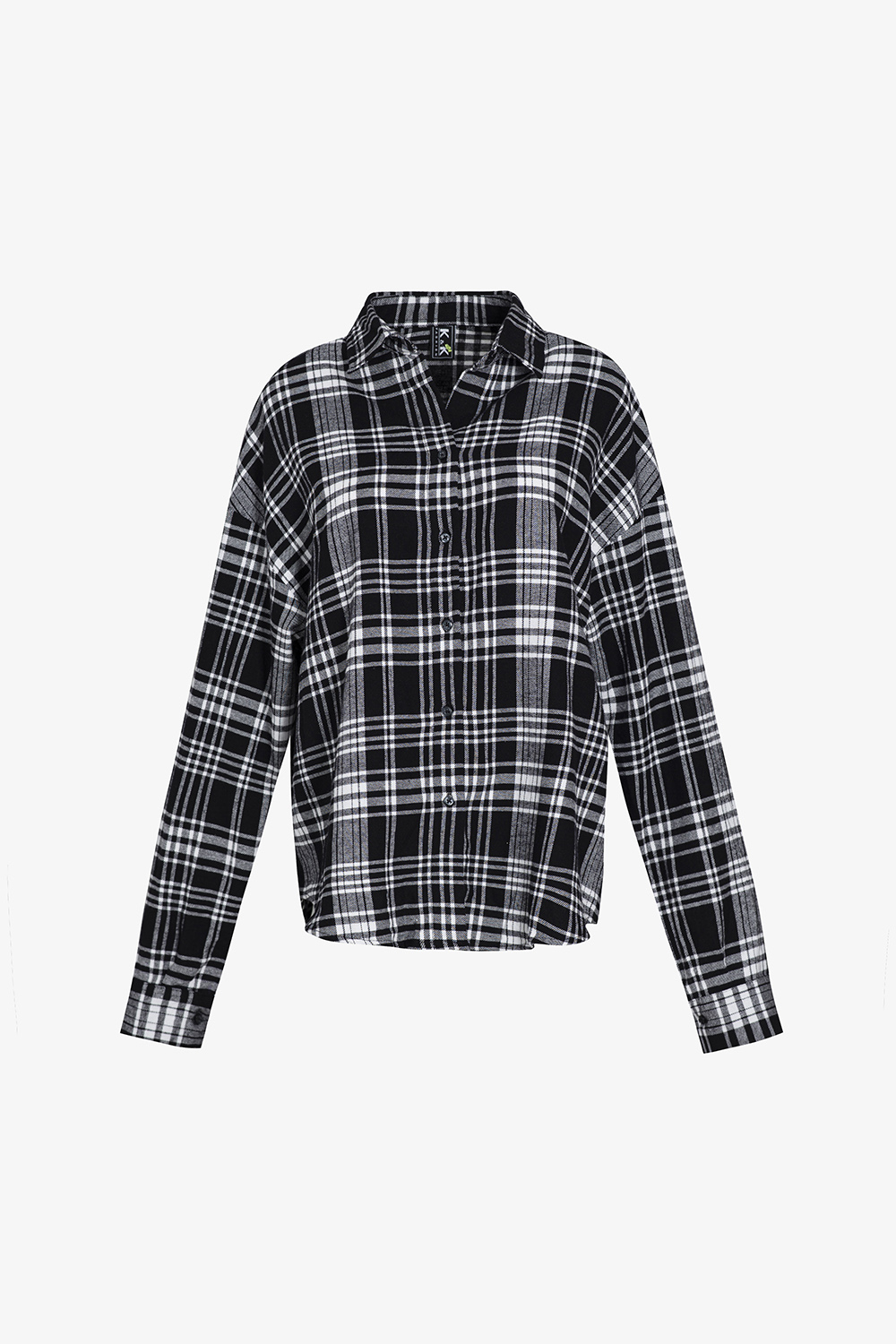 Áo sơ mi nữ caro trắng đen tay dài