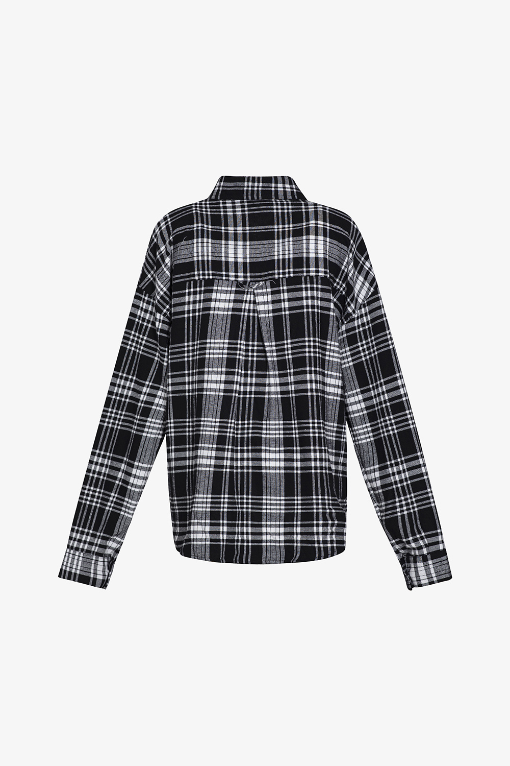 Áo sơ mi nữ caro trắng đen tay dài