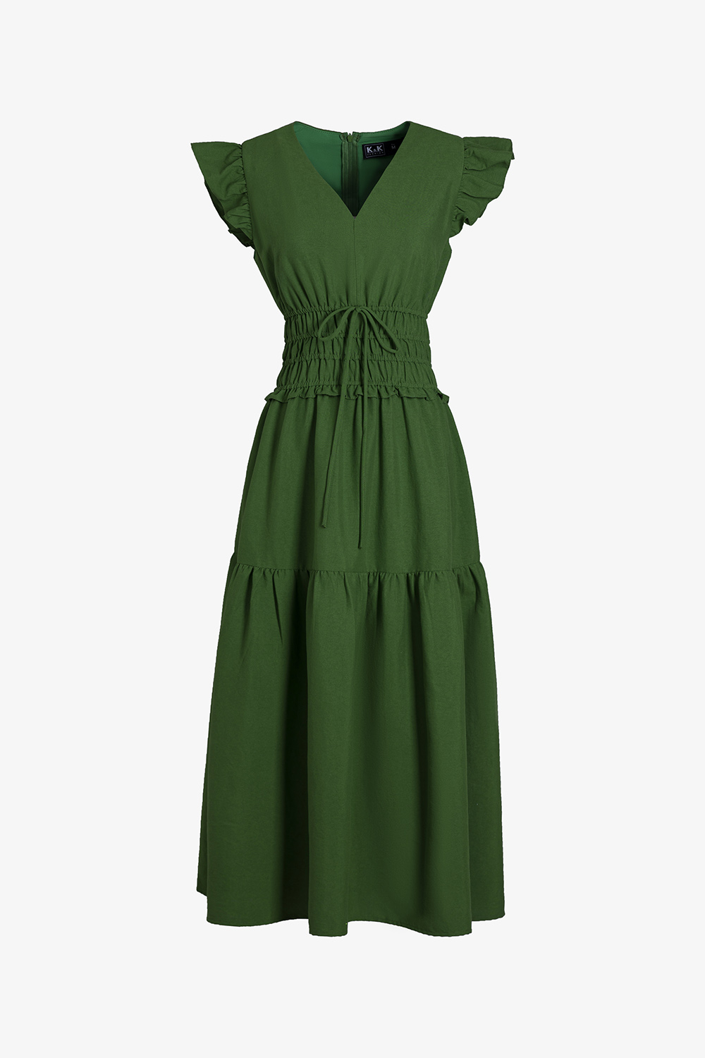 Váy satin dài - Màu xanh lá - Ladies | H&M VN
