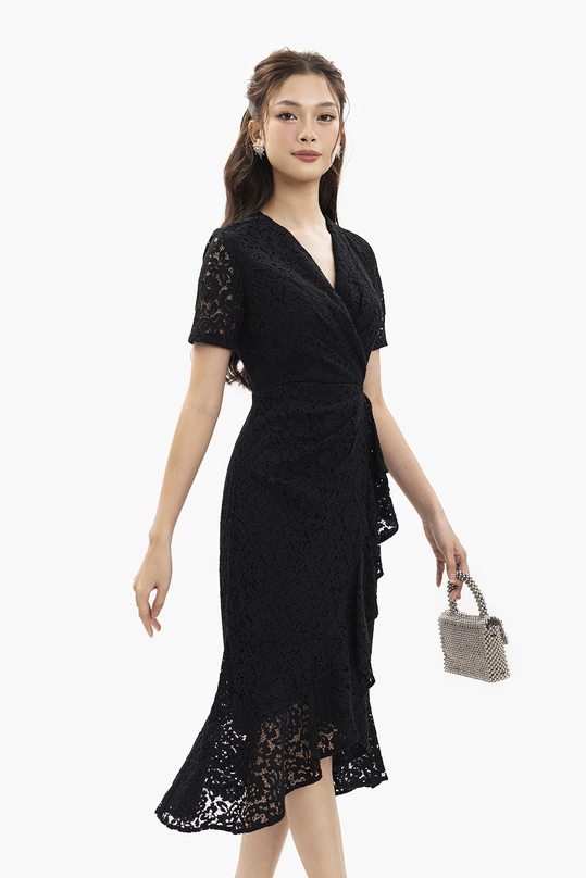 Đầm ren đen dự tiệc dáng ôm đuôi cá sang trọng KK166-18