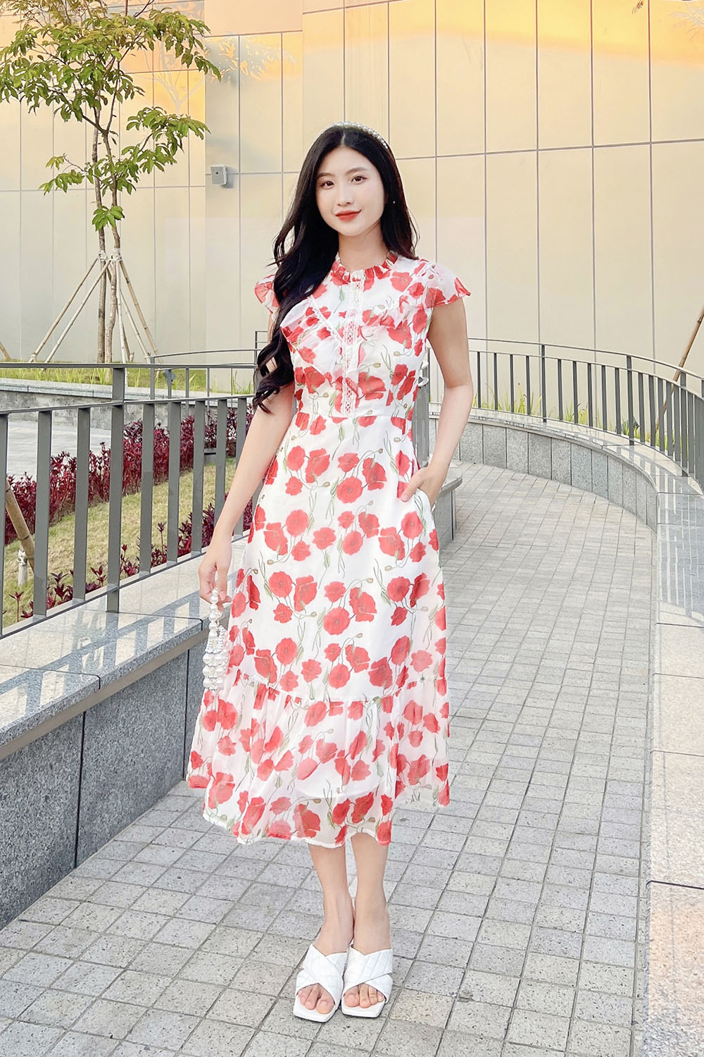 Váy Hoa Nhí Hai Dây Dáng Dài Kiểu Dáng Dễ Thương Xinh Xắn - Váy Fashion