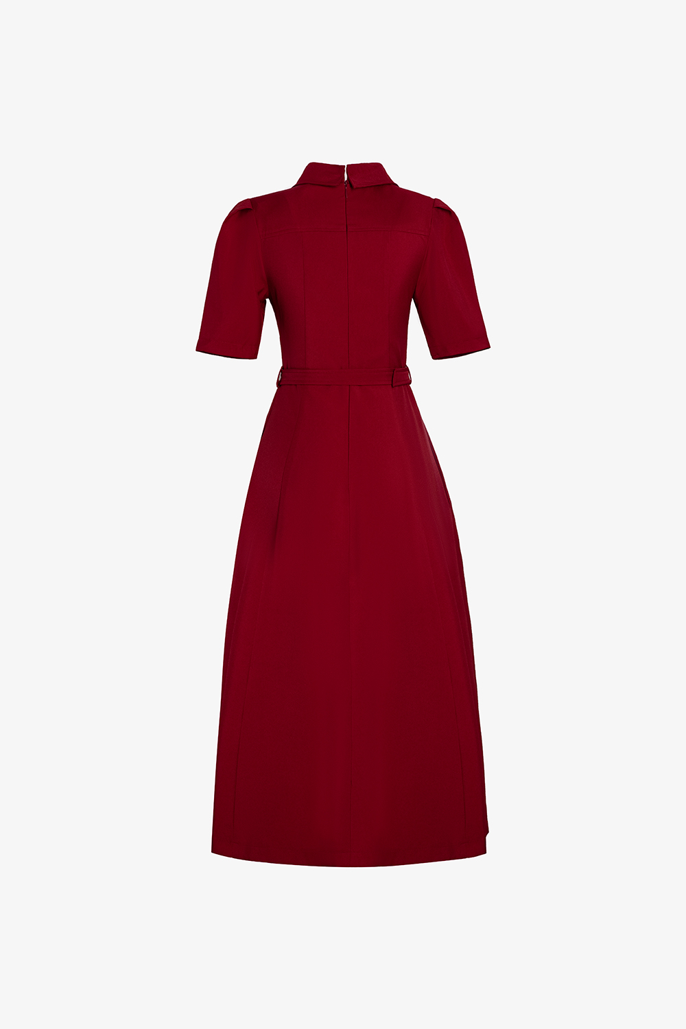 Đầm đỏ công sở dáng xòe