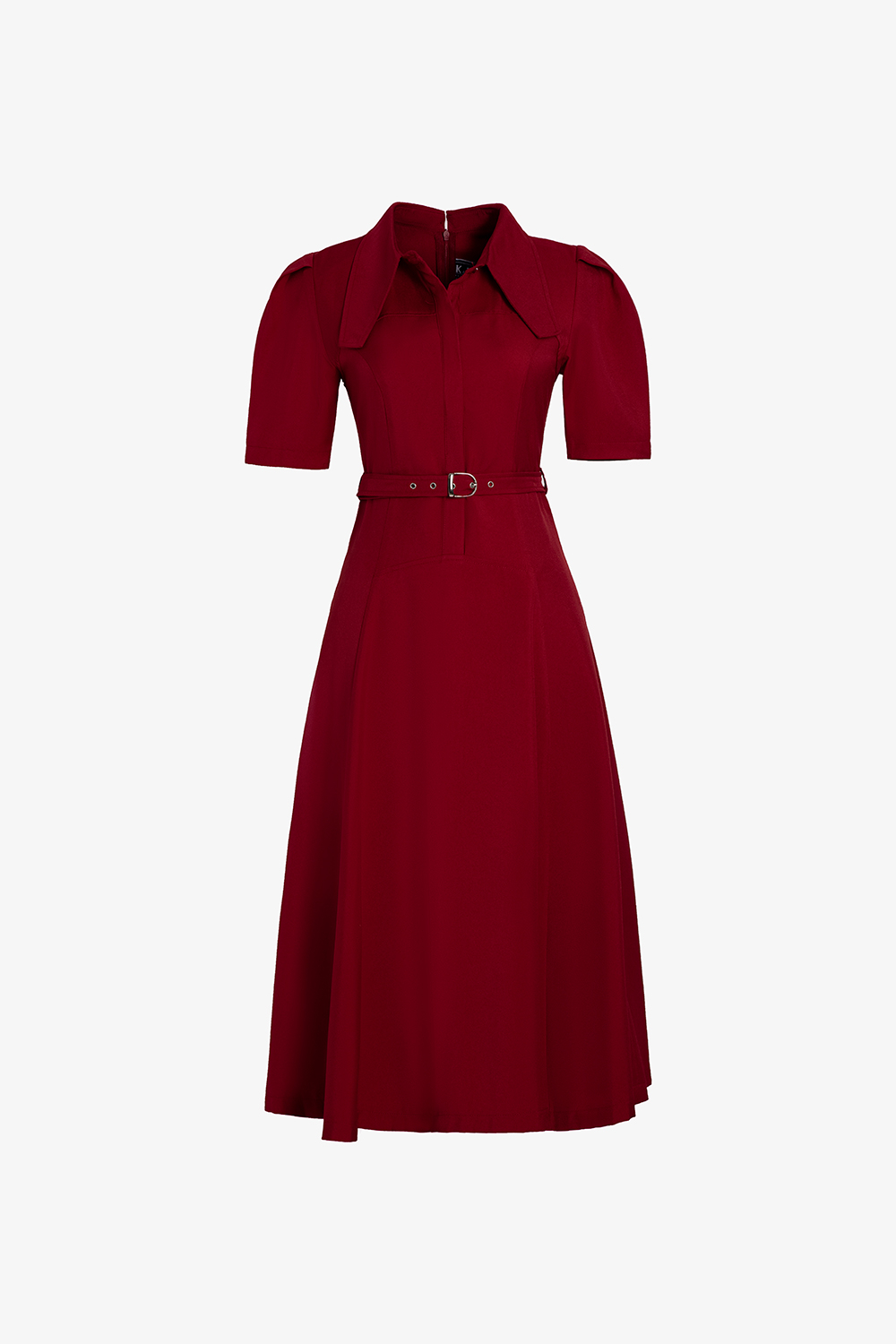 Đầm đỏ công sở dáng xòe