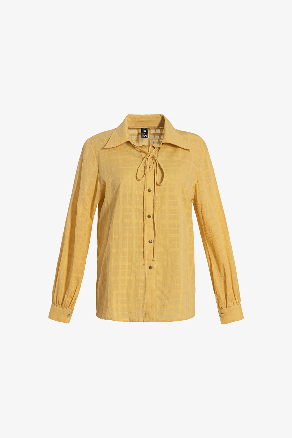 Áo sơ mi công sở nữ tay dài màu vàng
