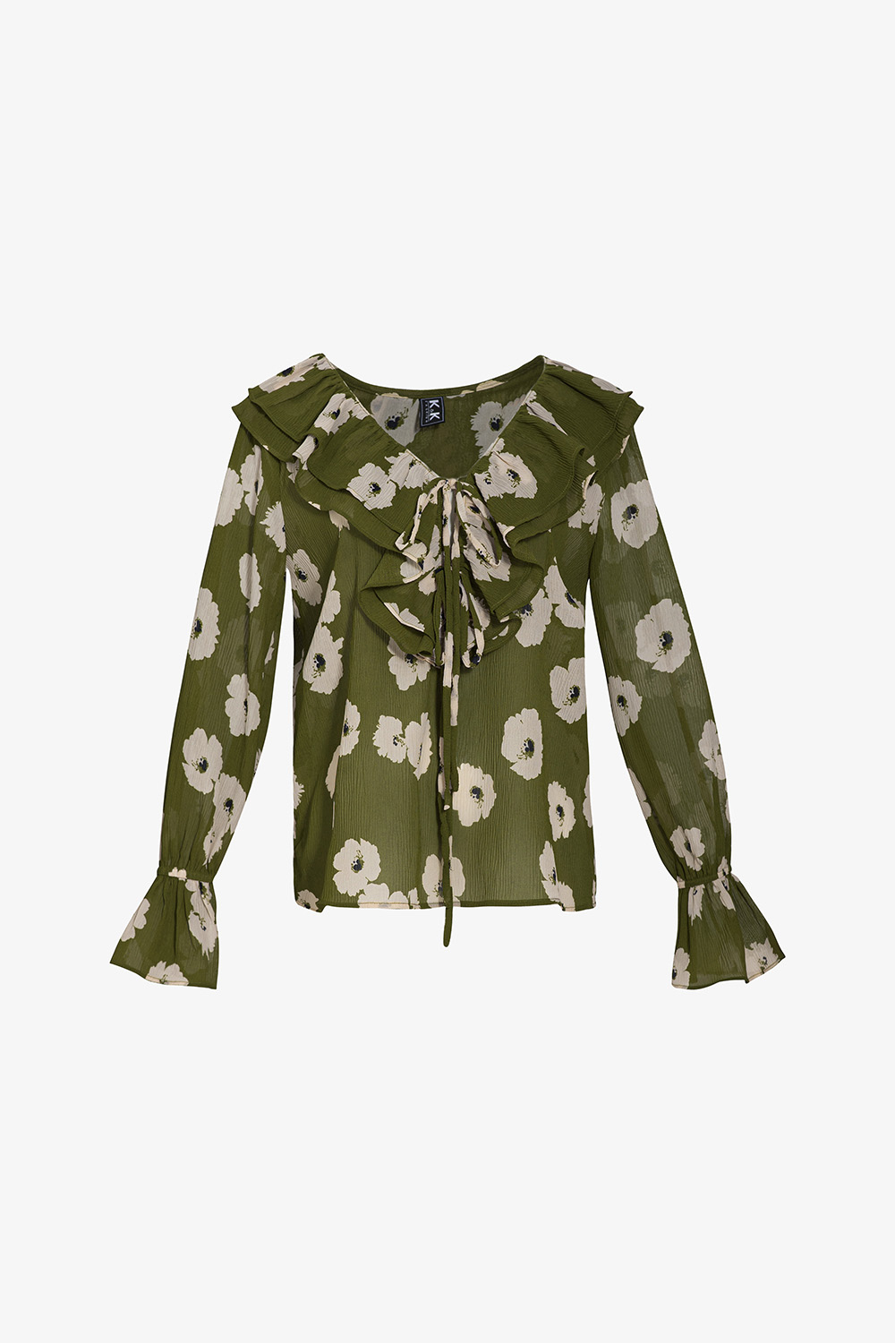 Áo kiểu nữ hoạ tiết hoa cổ bèo