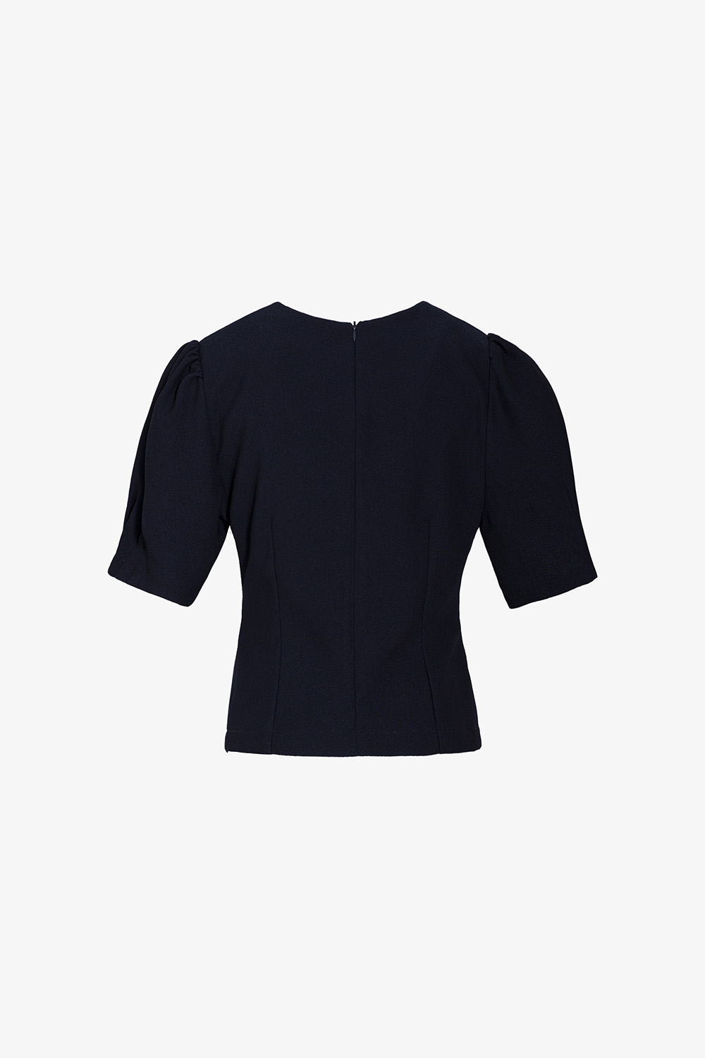 Áo kiểu công sở nữ màu xanh đen xoắn eo