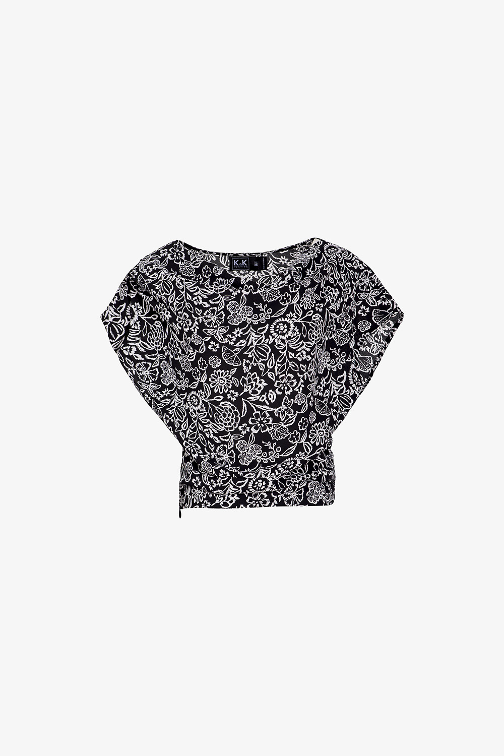 Áo kiểu công sở cổ đổ hoạ tiết hoa