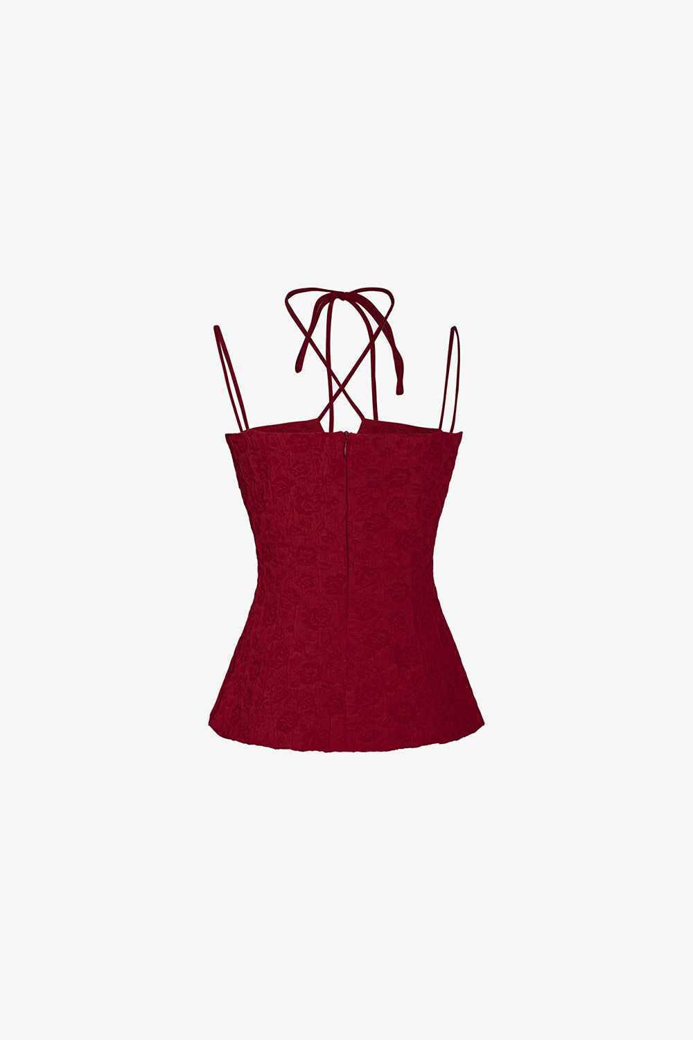 Áo kiểu 2 dây màu đỏ dáng peplum