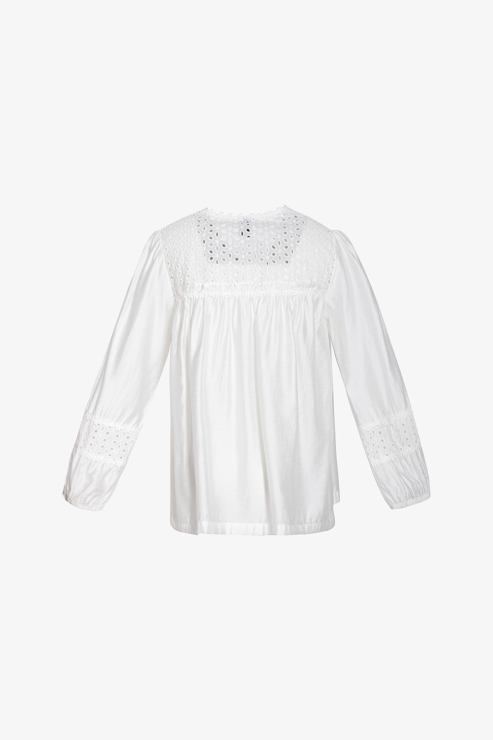 Áo kiểu nữ màu trắng cổ v phối nơ