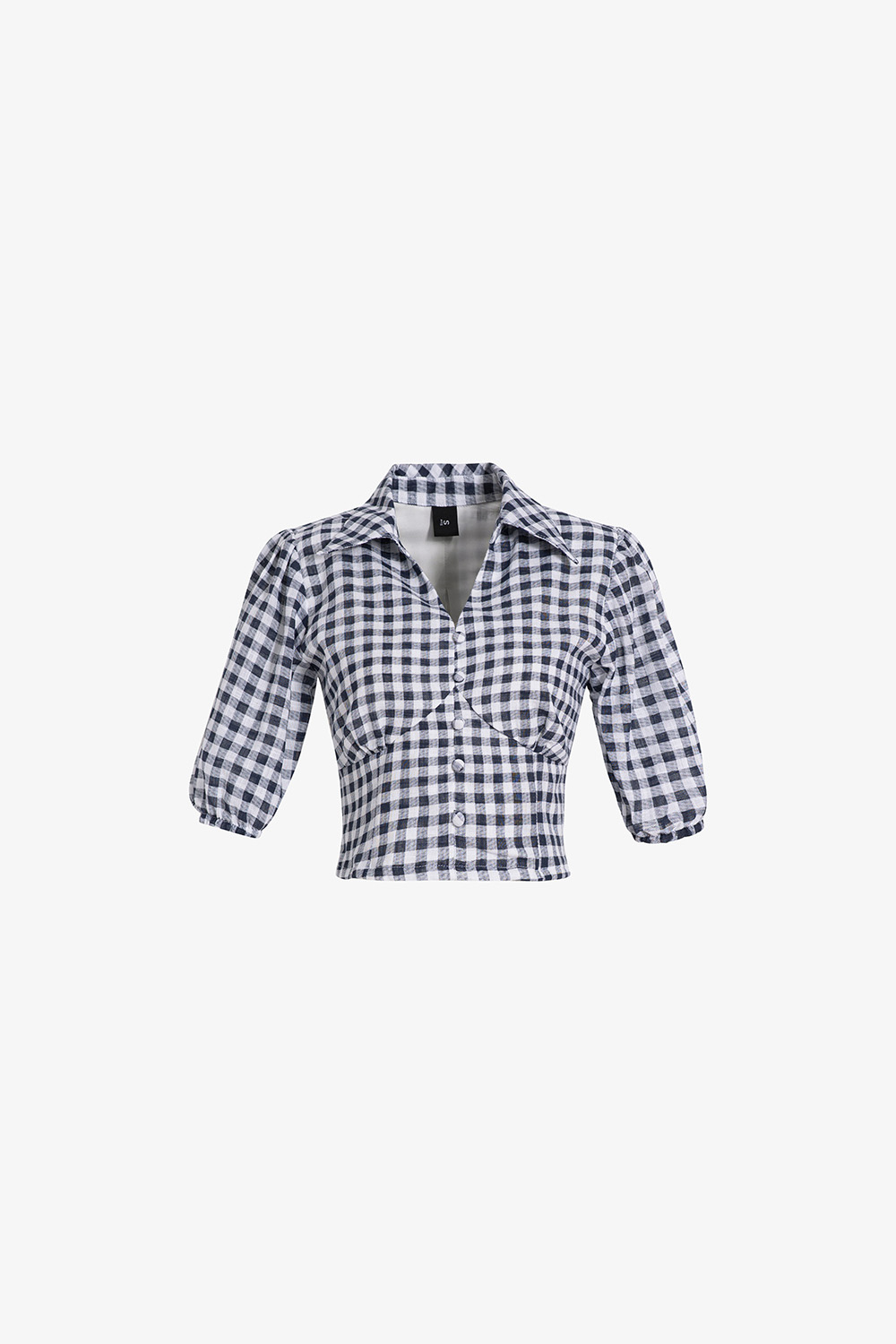 Áo kiểu nữ cổ sơ mi họa tiết caro