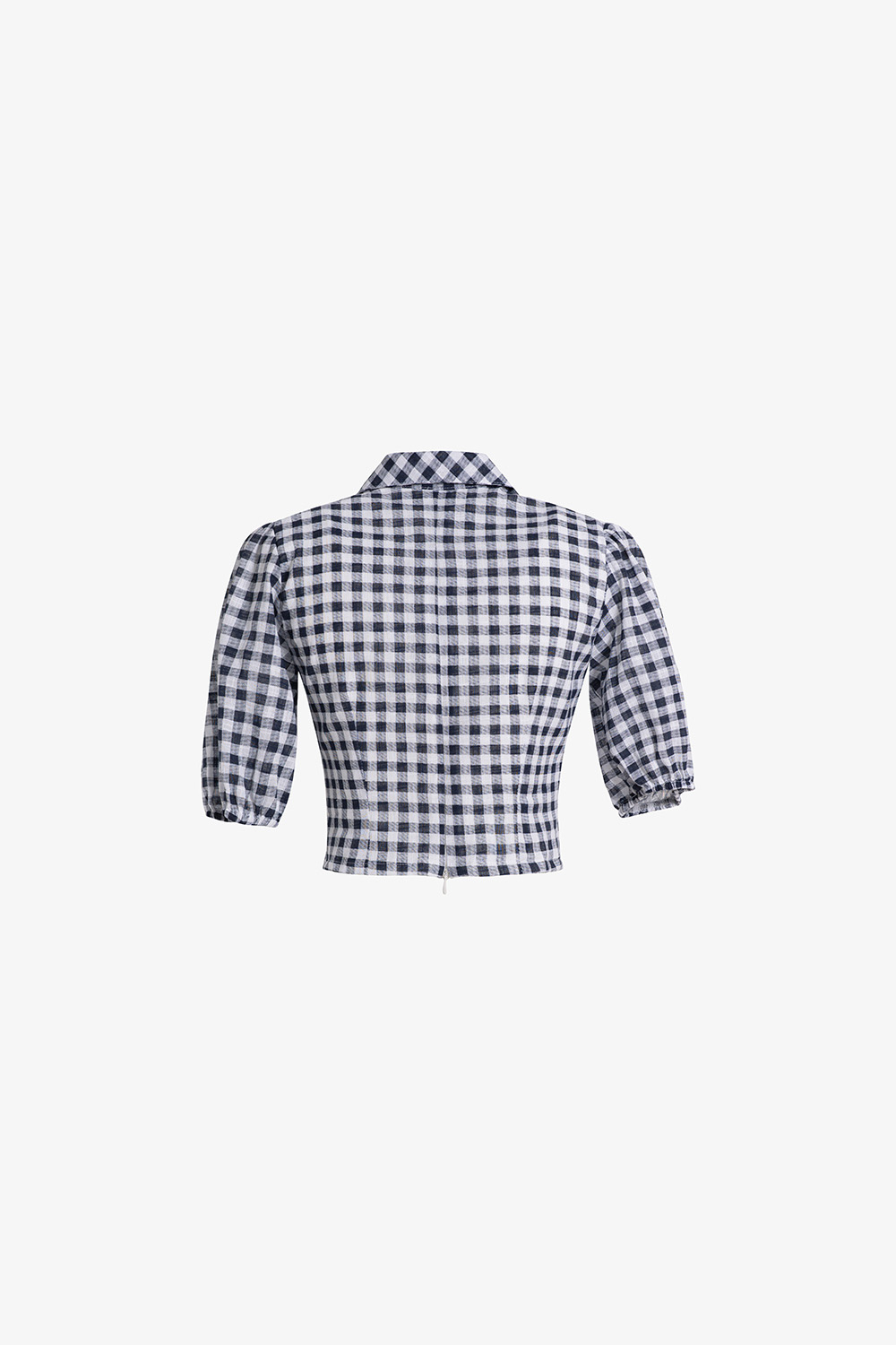 Áo kiểu nữ cổ sơ mi họa tiết caro