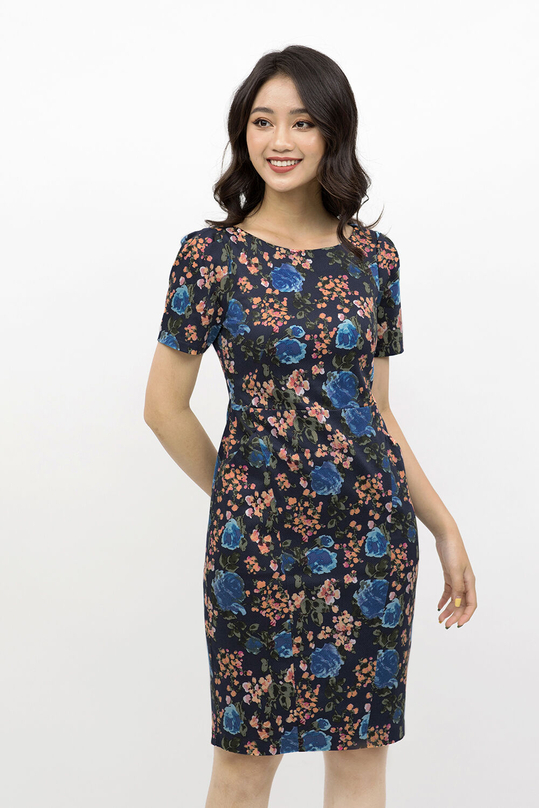 Đầm ôm body họa tiết hoa KK91-26