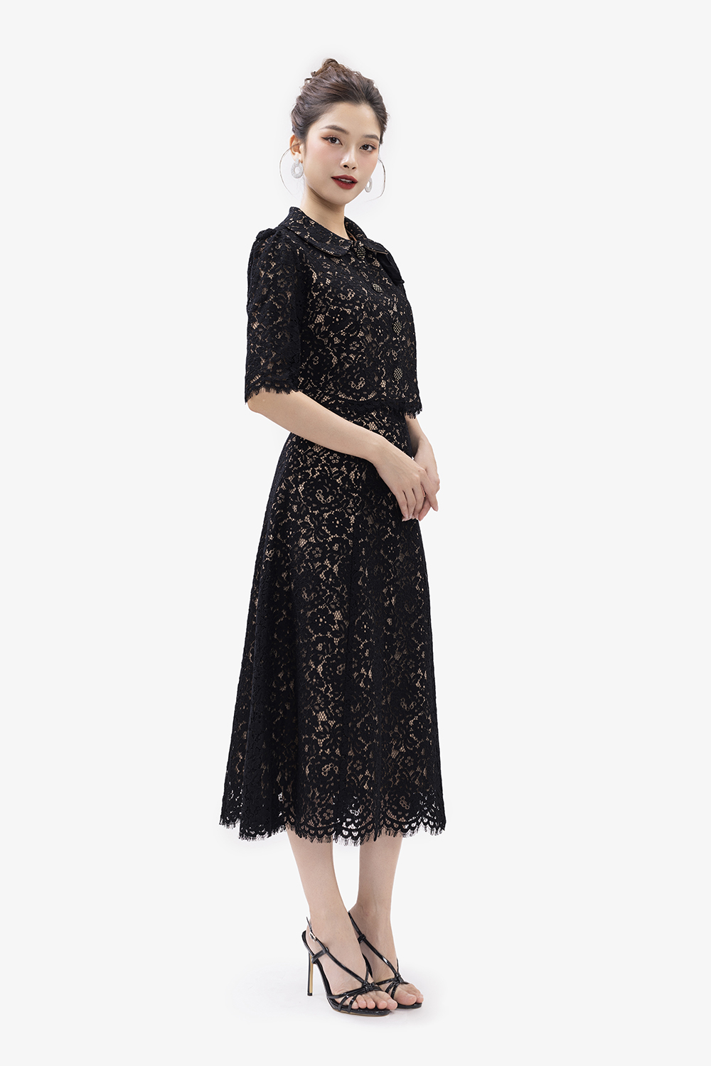 Đầm suông dáng dài cổ lệch KK140-29 | Thời trang công sở K&K Fashion
