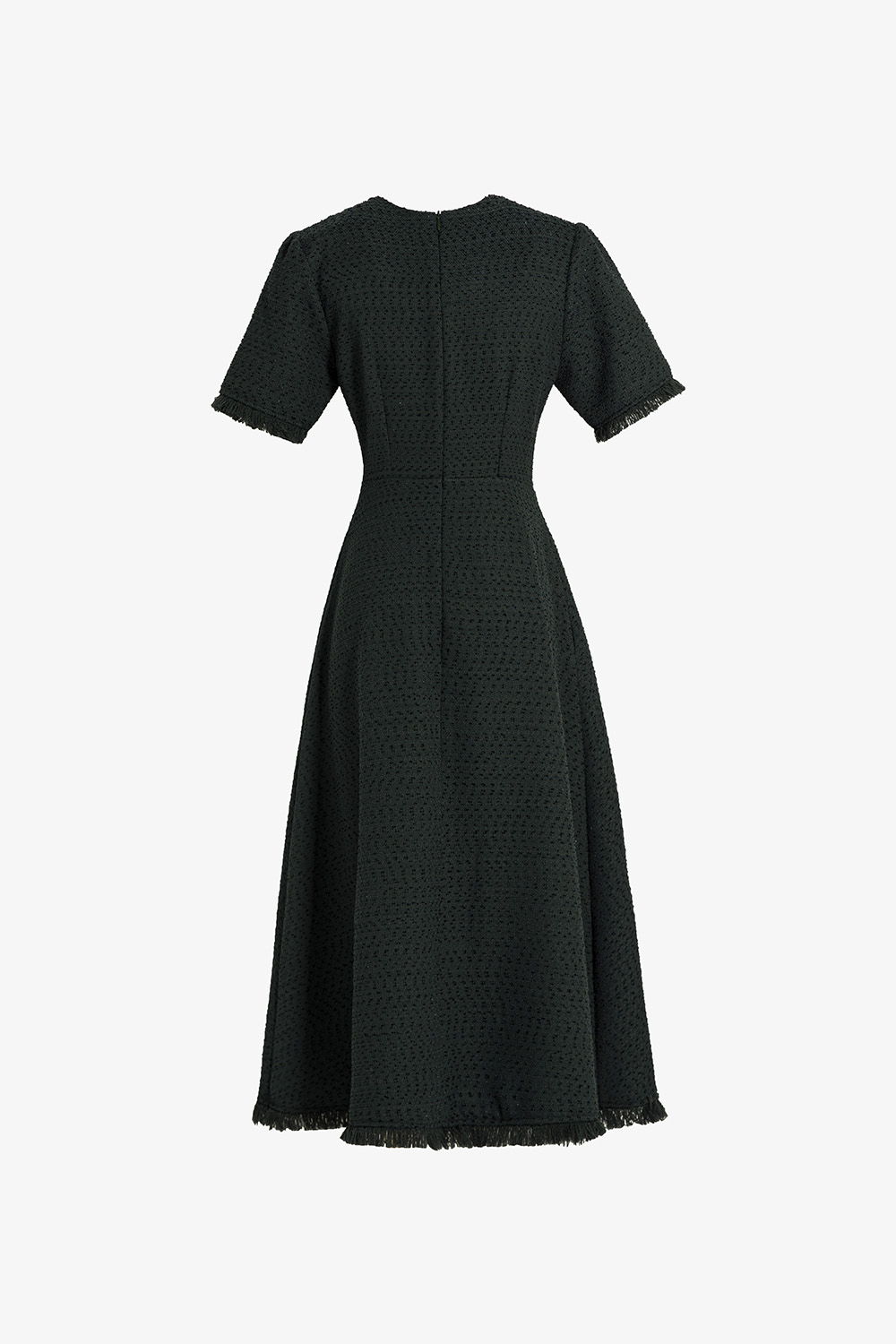 Đầm tweed dự tiệc dáng xoè chữ a cổ v