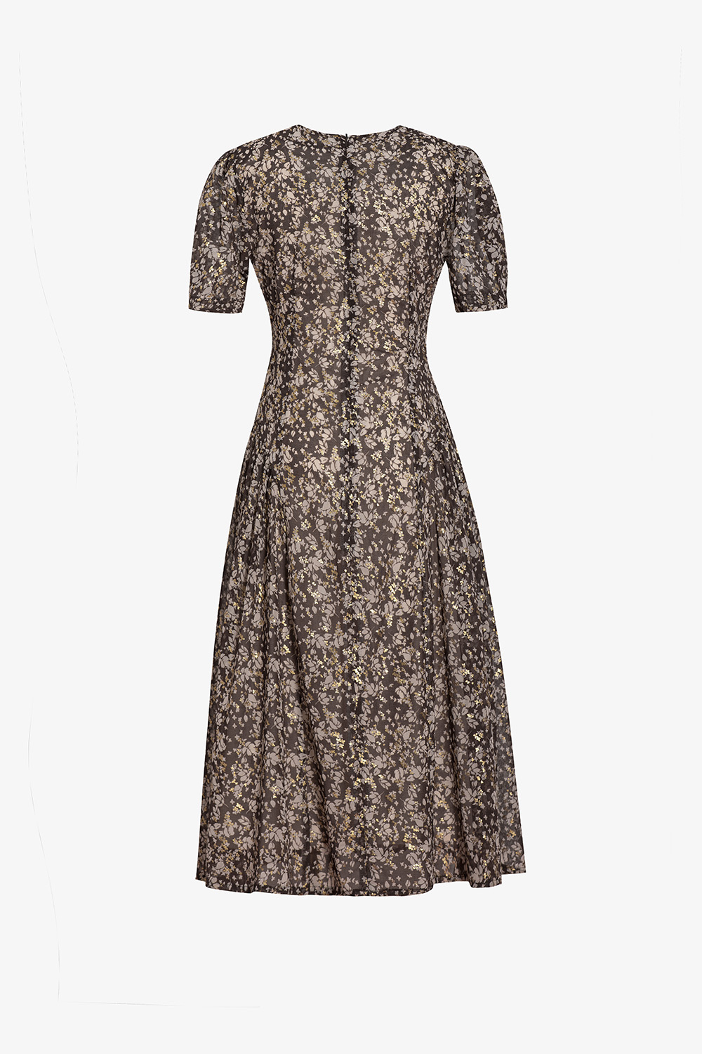 Đầm voan dáng xoè hoạ tiết hoa