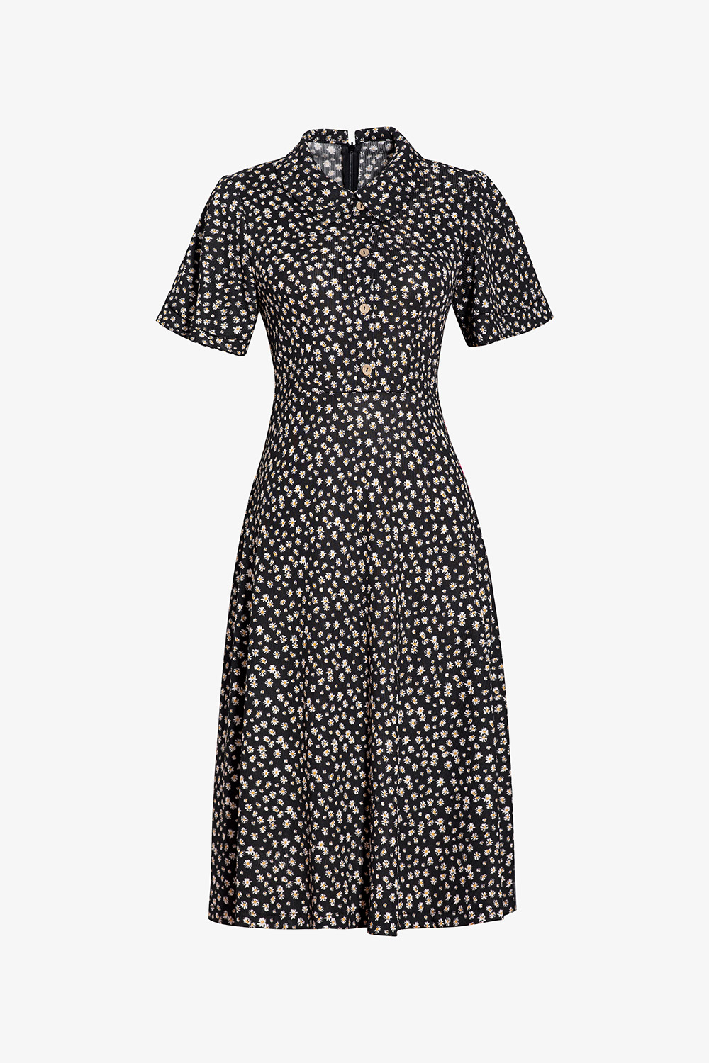 Đầm hoa nhí dáng xoè tay loe