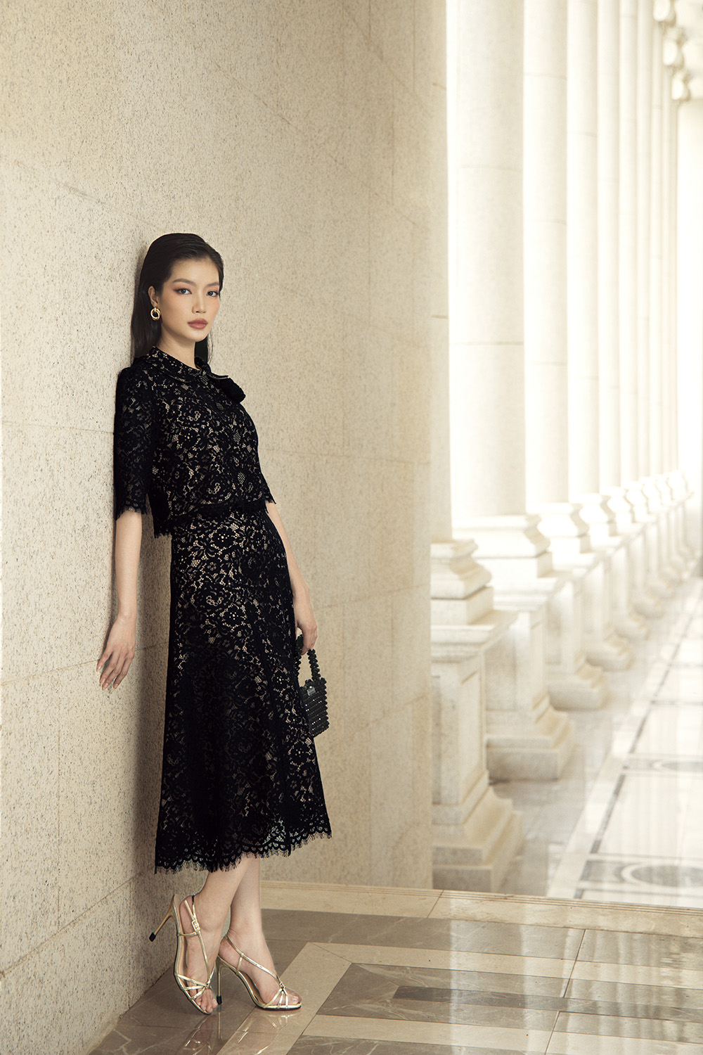 Chân váy ren cotton dáng chữ a CV07-07